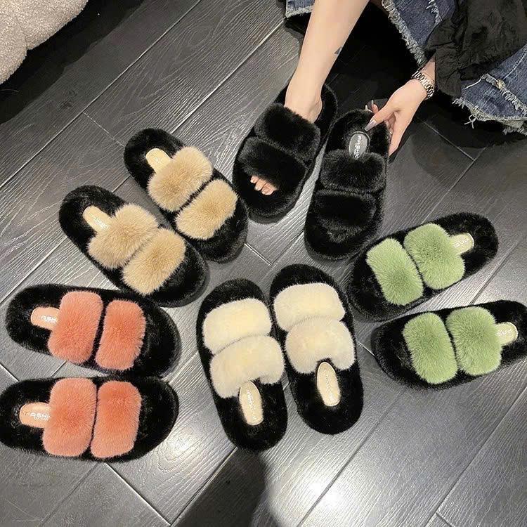 DÉP LÔNG NỮ 2 QUAI ĐẾ 4CM MANG THOẢI MÁI ĐẾ LÓT LÔNG MANG ĐẸP QUAI NGANG 2 QUAI