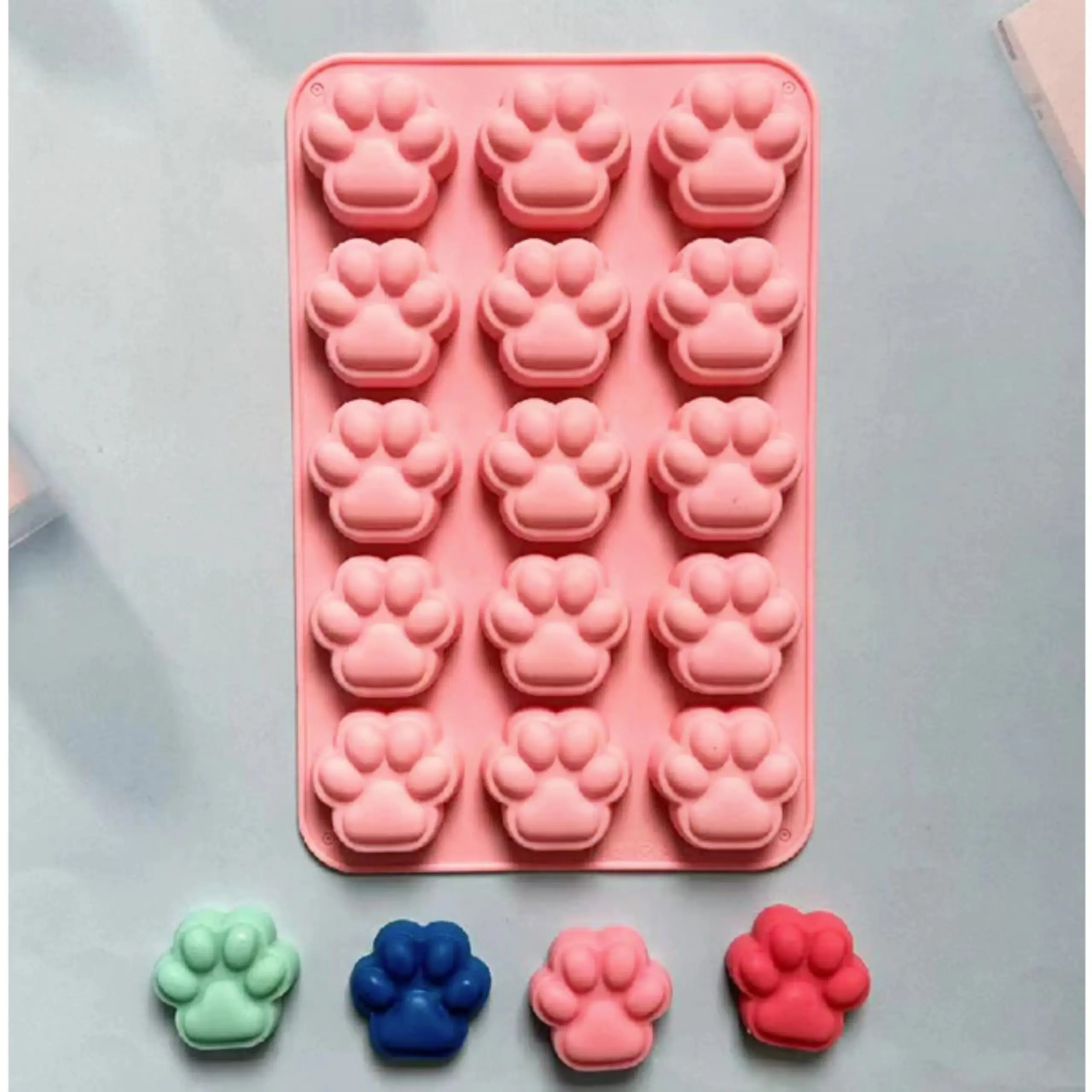 Khuôn Silicon 15 Chân Mèo, Chân Chó 3D Dễ Thương Làm Socola, Thạch Rau câu, Pudding, Sáp Nến NHIENCAKE