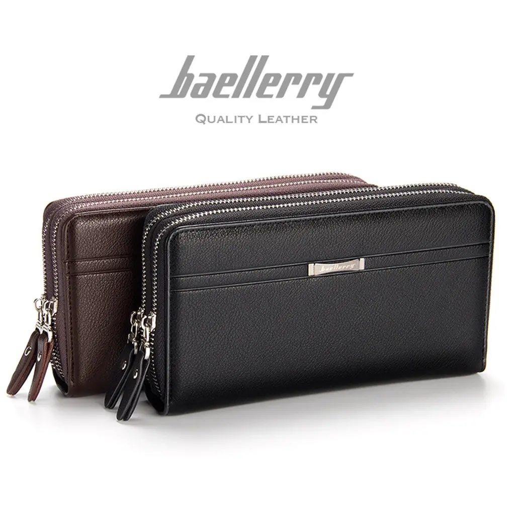 BAELLERRY WA417 Dompet Pria Wanita Panjang Bahan Kulit PU Leather Premium Uang