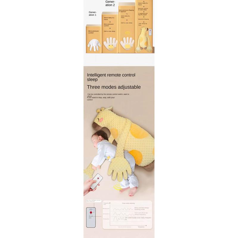 Product Introduction of New Electric Baby Sleeping Palm Washable Soft Velvet Baby Sleeping Patting Doll Cartoon with Remote Control Baby Hand Pillow Newborns 25