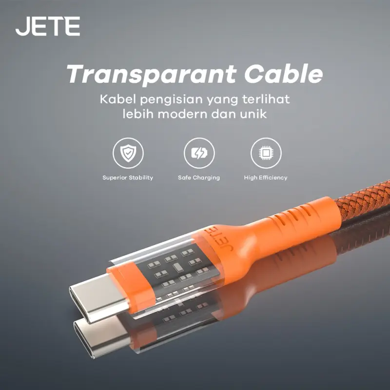JETE - CX11 Type C To C Kabel Charging 65W Fast Charging -  Garansi 2 th 5