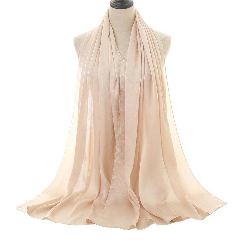 Natural folding scarf with satin fine wrinkles, ethnic turban 4