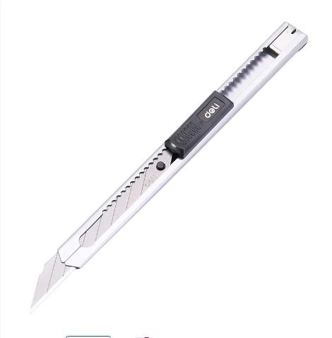 Dao Rọc Giấy Inox Deli 2034 lưỡi dao 30 độ Kim loại