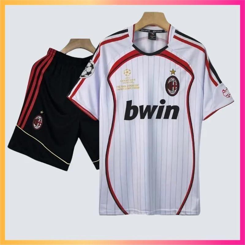 Free in ấn - Bộ quần áo bóng đá AC RETRO TRẮNG logo in vải thun lạnh cao cấp