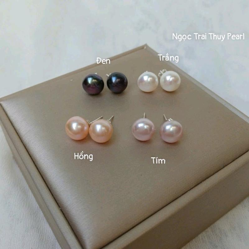 Bông tai nụ ngọc  trai size 9-10li ( loại xà cừ đẹp) 4