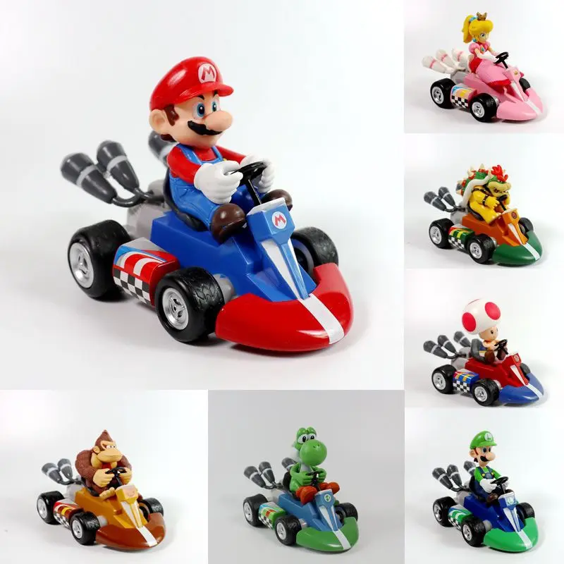 Super Mario Kart Công chúa Peach Kéo Lùi Hình Xe Đồ Chơi PVC Bộ Sưu Tập Quà Tặng