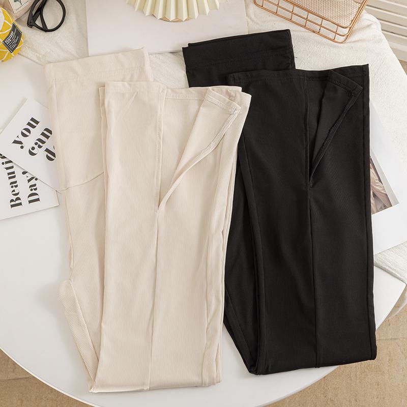 P69868# Pregnancy Pants Thin High Waist Wide Leg Bell Bottom Trousers Outerwear Summer Casual Pregnant Pants 0