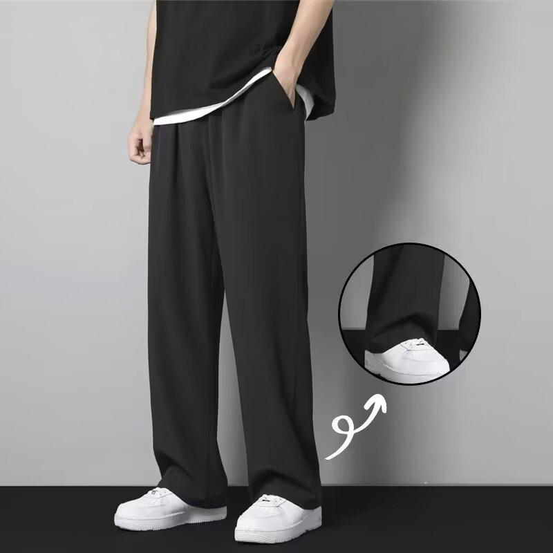 Quần Dài Nam Thường Ngày Co Giãn, Cỡ M-5XL, Ống Thẳng Và Rộng, Có Màu Đen, Xám Đậm Và Xám Nhạt, Thích Hợp Mặc Thường Ngày 0