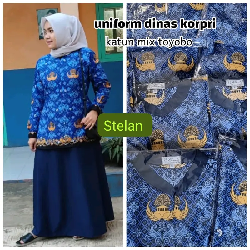 Gamis korperi stelan dinas kerja wanita Korpri Katun 0