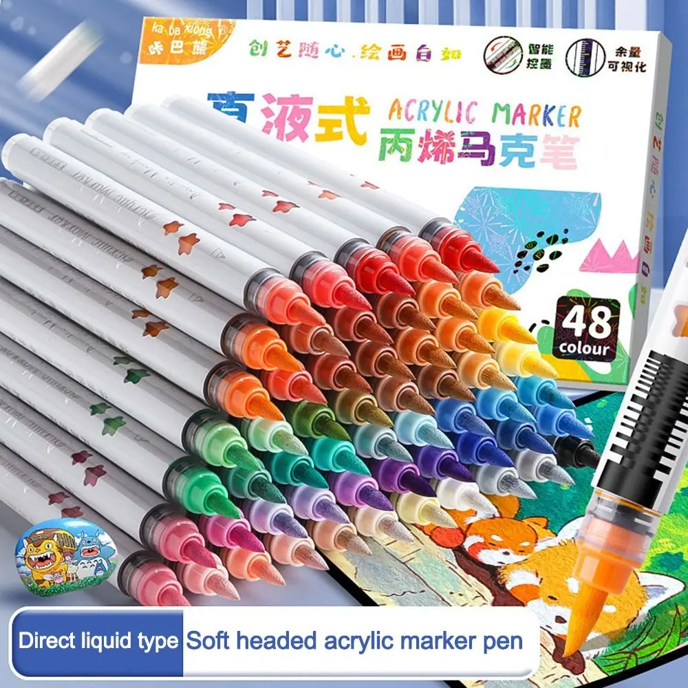 Bút Acrylic, Chuyên Nghiệp, 12 / 24 / 36 / 48 Màu, Dành Cho Trẻ Em, Dạng Lỏng Trực Tiếp, Không Thấm Nước, Thích Hợp Để Vẽ Và Vẽ Tranh, Bút Màu Vĩnh Viễn, Văn Phòng Phẩm, Thích Hợp Cho Học Sinh bút  sacosama
