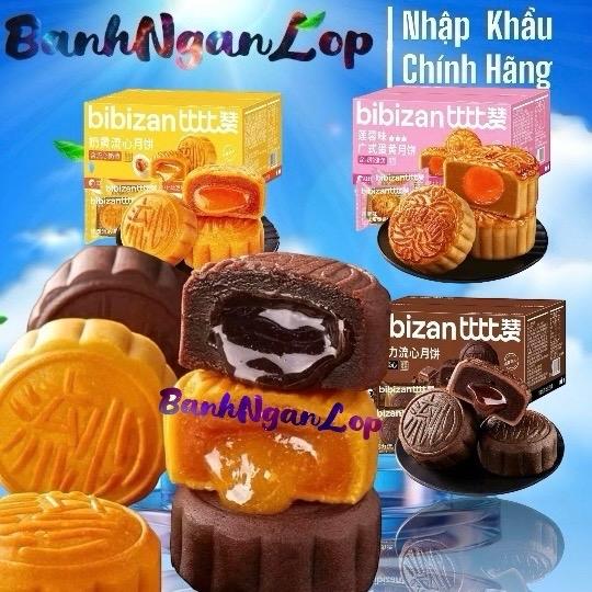 Bánh LAVA BiBiZan Nhân Chảy Socola, Trứng Chảy, Trứng Muối Hạt Sen Hộp 540Gr 12 Bánh Food Cake