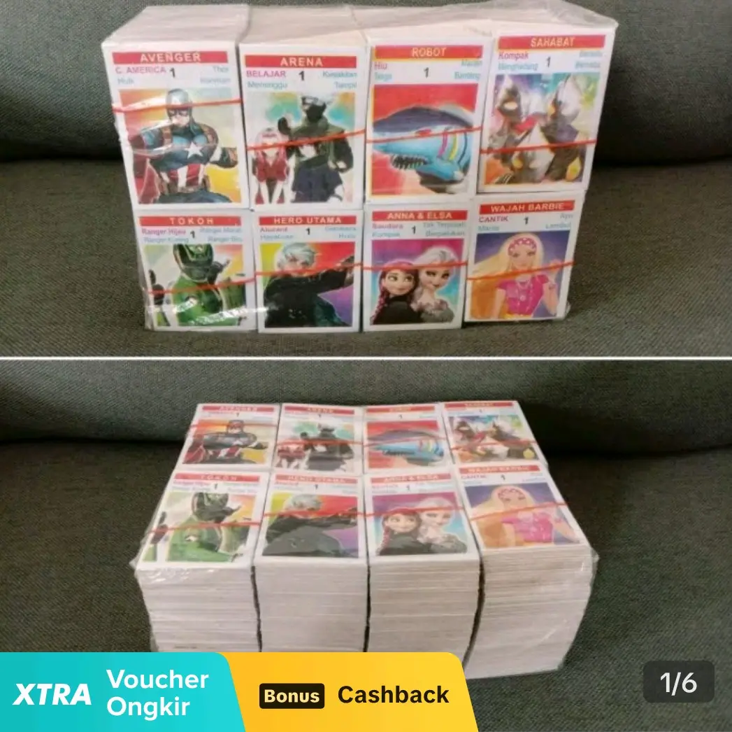 kartu kwartet mainan jadul  1 ikat isi 320pcs