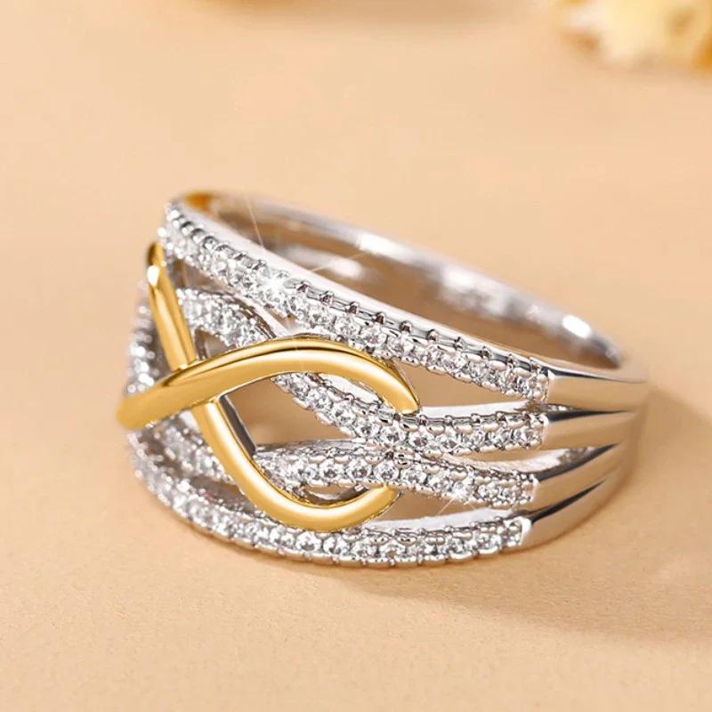 Product Introduction of Fashion Infinite Love Rings for Women Full Bling Iced Out Cubic Zirconia Wedding Engagement Rings Trendy Luxury Jewelry Anillos 7