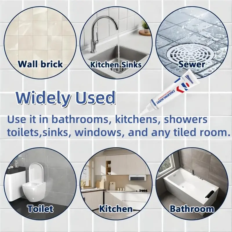 Multipurpose Tile & Countertop Caulking Agent, Waterproof & Mildew Proof Sealant, Easy To Use Sealant for Home & RV Use 7