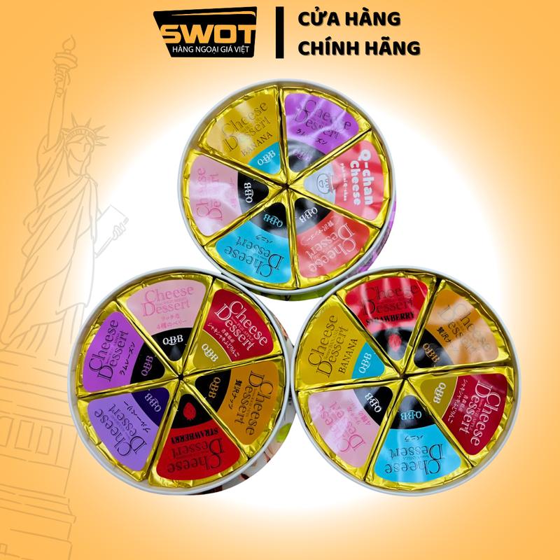 Phô Mai QBB Nhật 90g MIX 8-10 Vị (Ngẫu Nhiên), Phô mai thơm ngon tuyệt vị, phomai traicay giàu dinh dưỡng, vitamin Trái Cây - SWOT