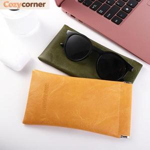 Pemegang Cermin Mata, Mudah Alih, Kalis Air, Reka Bentuk Huruf, Untuk Wanita dan Lelaki, Warna Hitam, Beg Simpanan Cermin Mata, Beg Kosmetik, Diperbuat daripada Kulit PU, Sesuai untuk Cermin Mata, Cermin Mata Kecil, Dompet Syiling