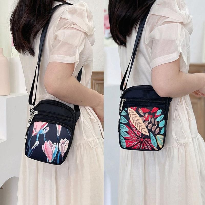 Product Introduction of Túi Vuông Nhỏ In Hình Cho Nam Và Nữ, Túi Đeo Vai Thường Ngày Bằng Nylon Mini, Túi Đeo Chéo Nhiều Lớp 12