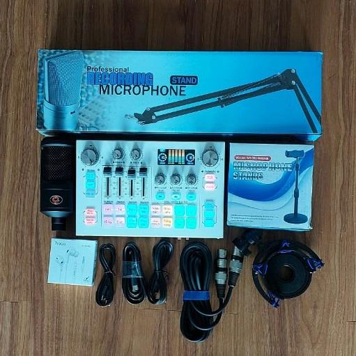 Bộ Live Stream thu âm soundcard X7 Pro phiên tiếng việt và míc AQTA-Q1 Nguồn  48V  hộ trợ âm thanh tốt hiệu ứng vui nhộn USB Type-C Multicoloured Sound Cards