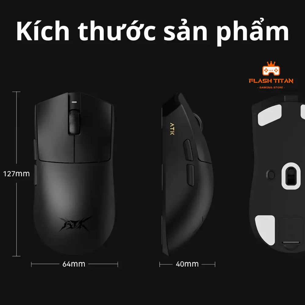 Chuột Máy Tính Không Dây ATK X1 PRO - Chip PAW3950 Mạnh Mẽ - 3 Chế Độ Kết Nối - Dongle hỗ trợ 8000hz | BigBuy360 - bigbuy360.vn