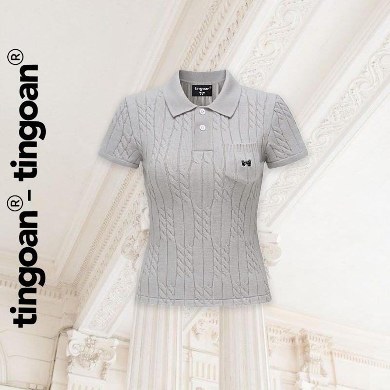  TINGOAN - Áo len xù POLO cổ bẻ xám phối túi ngực POLO BABY TOP GR  không bao gồm khăn choàng cổ  