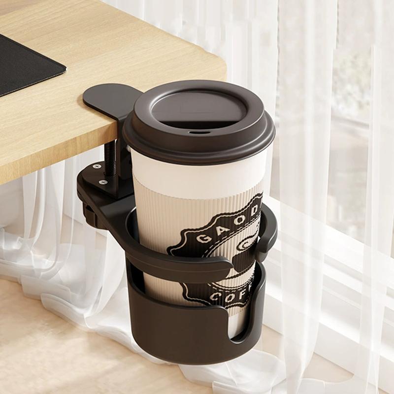 Giá Để Cốc Để Bàn, Có Thể Điều Chỉnh, Chống Tràn, Giá Để Cốc Cà Phê, Xoay 360 Độ, Kẹp Cạnh Để Bàn, Chống Sốc, Thích Hợp Sử Dụng Bàn Làm Việc 2