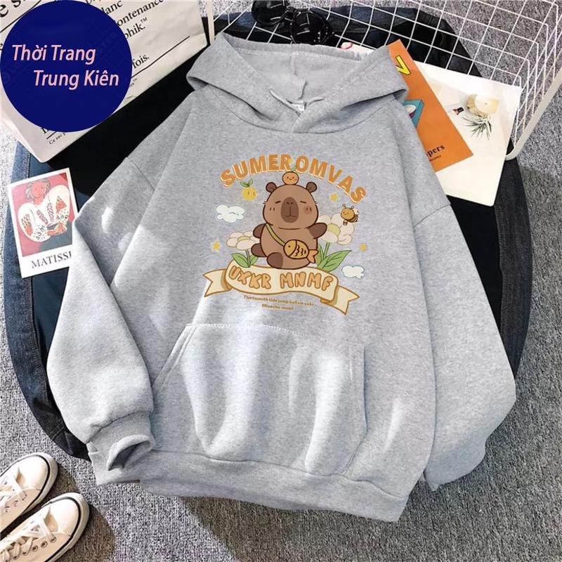 Product Introduction of Hoodie Trẻ Em Hình Capy Bara SumerOmvas Dễ Thương Cute, Chất Vải Nỉ Cotton Phù Hợp Mặc Vào Mùa Đông 5
