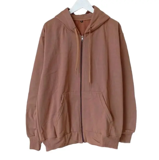 Jaket Hoodie Zipper Polos Dewasa Pria Wanita Ukuran L - XL - XXL Abu Army Fleece Sweater Distro 8