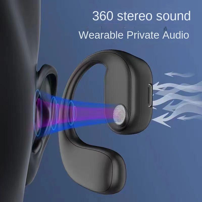 Tai Nghe Bluetooth, Không Dây, Không Trong Tai, Gắn Tai, Chất Lượng Âm Thanh Cao, Thời Lượng Pin Dài, Thích Hợp Cho Thể Thao, Chức Năng Khử Tiếng Ồn, Áp Dụng Cho Điện Thoại Apple Và Android Nhét Tai Nghe Nhạc Earphone 2