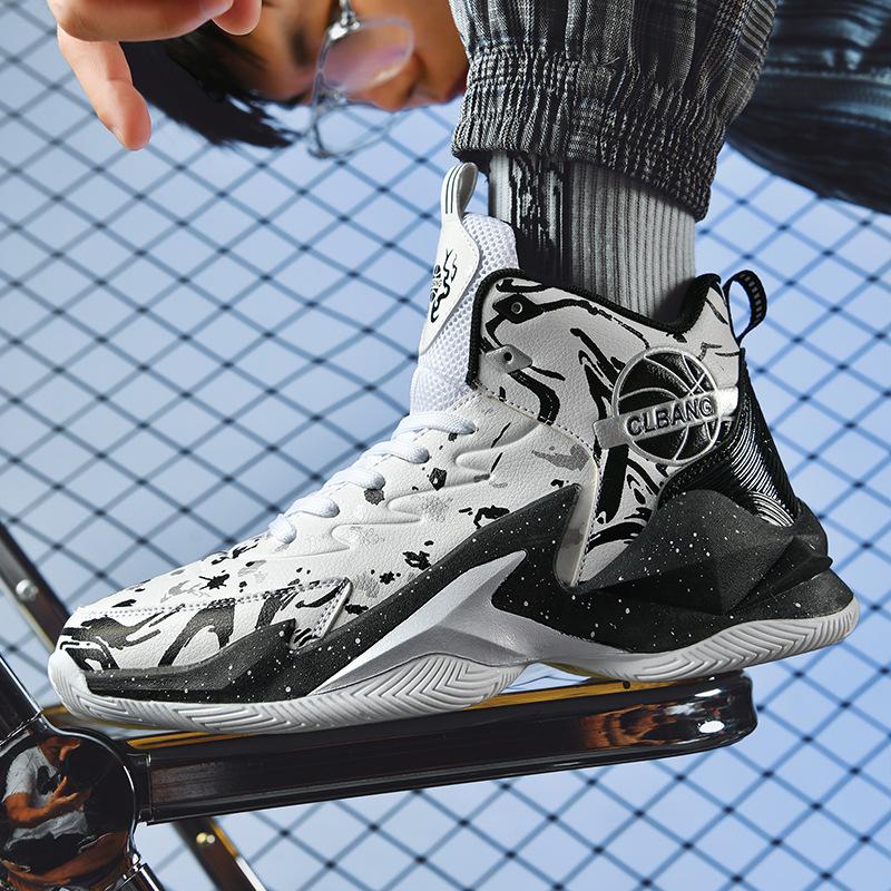 Product Introduction of Spot high-top basketball shoes men's shoes grip mesh leather sports shoes for junior high school students combat sneakers 6