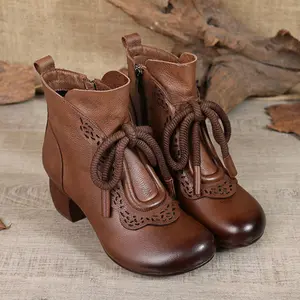 Prelesty Original Kulit Asli Sepatu Boots Wanita Tinggi Casual Keren Formal Lembut Kerja Kuliah Cewek Nyaman Cantik Kekinian 176