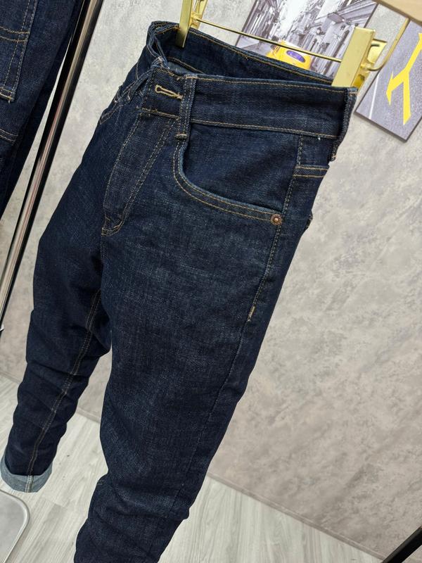 Quần Jean Nam Ống Suông Màu Xanh Đậm Chỉ Vàng MS_LV01, Chất Vải Cotton - Menswear, Pants 5