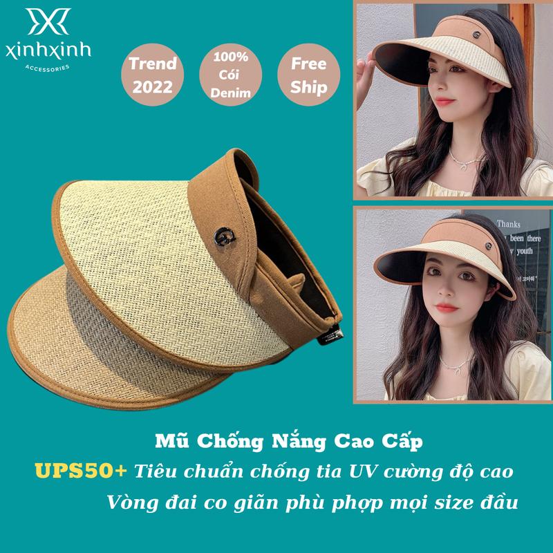  Mũ nửa đầu chống nắng  chống tia UV cao cấp - Tặng Túi và Kính 