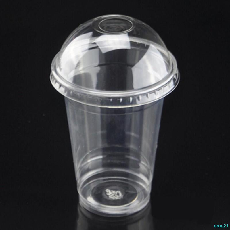 erou21 Cốc Đựng Trà Sữa 360ml Đế Bằng Nắp Cầu BẾP LISA 3
