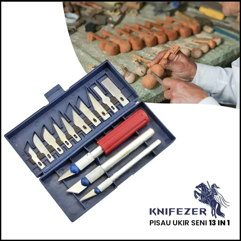 Set Pisau Ukir Seni 13 in 1 Crafting Knife 3 Handle - A-003 0