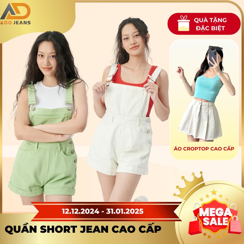 Quần yếm Denim liền thân, yếm jean nữ phong cách năng động trẻ trung  (Mã 1501)