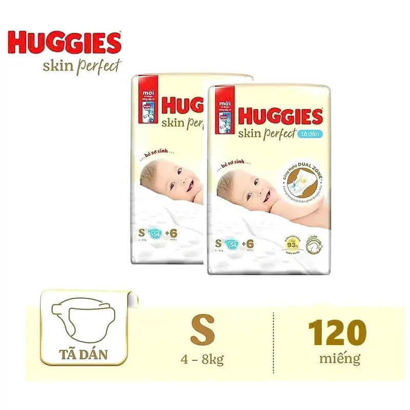 Tã Dán/Quần Sơ Sinh Huggies NB70+4/S54+4/S80+2/M46+3/M76+3 Miếng (Số miếng tặng có thể sẽ thay đổi tùy vào đợt nhập hàng)_Cho bé từ sơ sinh 1