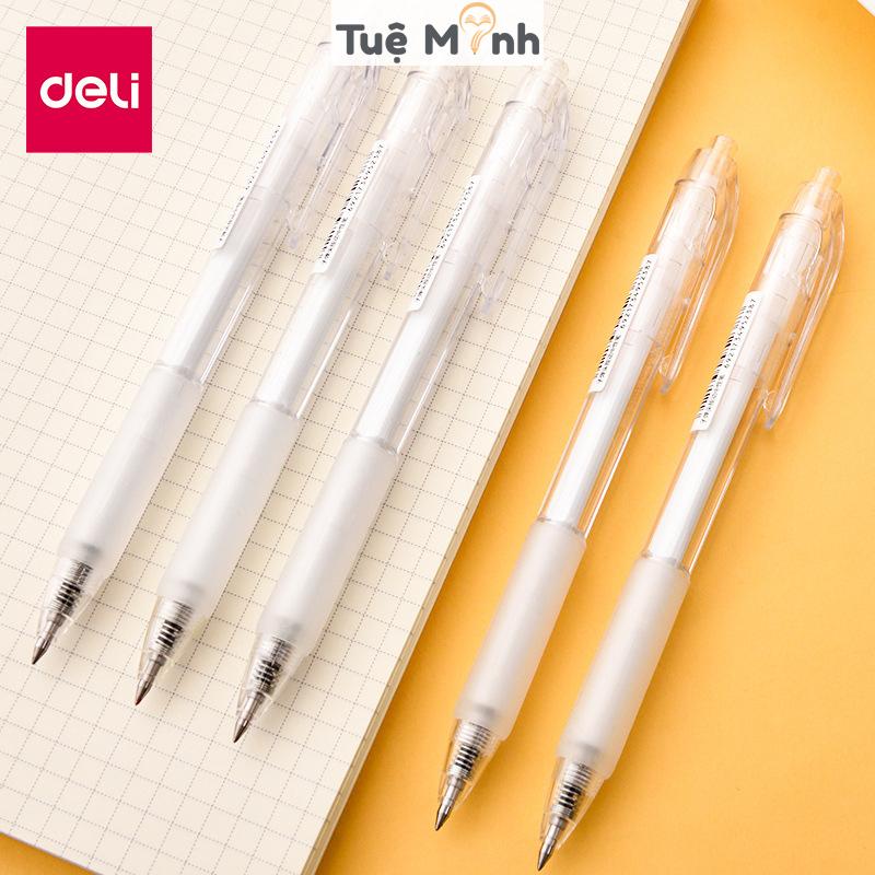 Bút Deli trong suốt nét 0.5mm, ruột bút bi nước Delil thay thế mực Xanh/ Đen/ Đỏ