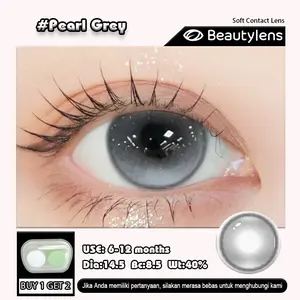 Pearl Grey BEAUTYLENS Soflen Gray lensa 14.5mm normal Minus [-1,00 s/d -8,00] makeup Contact Lens Eye Softlens