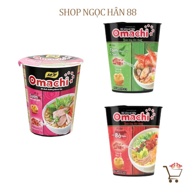 Combo 5 Cốc Mì Ly khoai tây Omachi xốt bò hầm/Sườn hầm/ Tôm Chua Cay 68g NEW