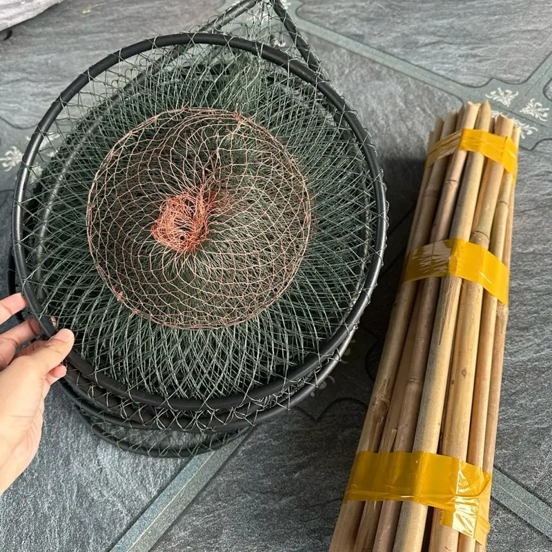 COMBO 10 Lờ cá 30x52 kèm 20 cây chống lờ cá ( lưới xanh rong ) 3