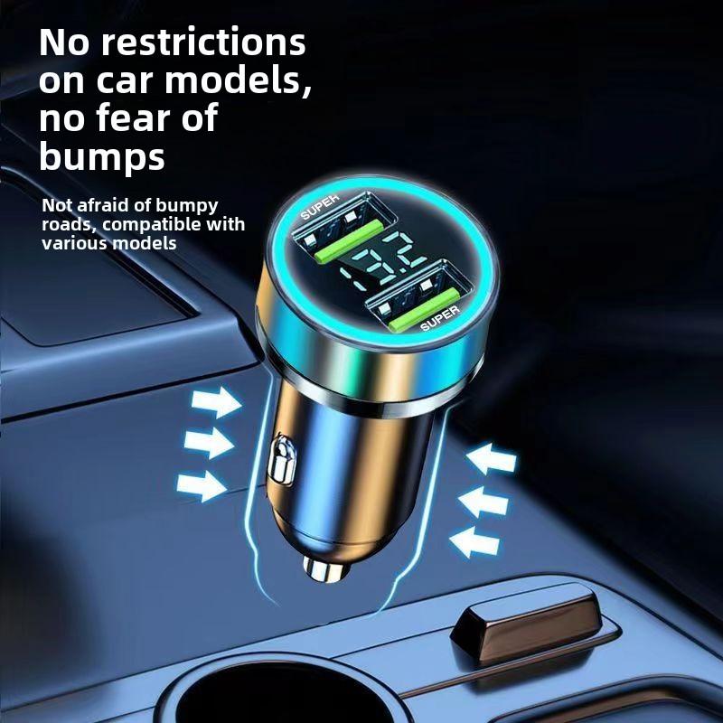 Car Charger Super Fast Charge Cigarette Lighter Digital Display Flash Charger for Android Apple Car Conversion Car Charger Plug 2