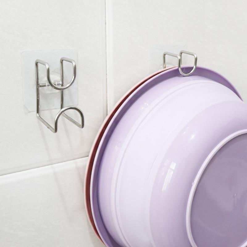 Móc Treo Thau, Chậu Khung Sắt - Móc Dính Tường Inox 304 Treo Khăn, Quần Áo, Đồ…