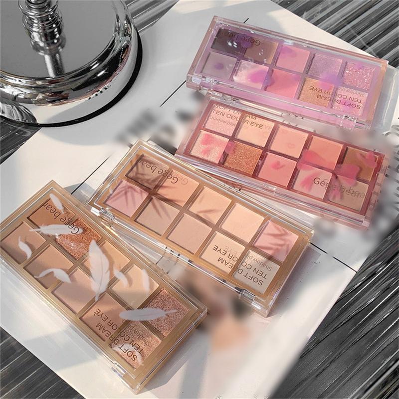 Bảng Phấn Mắt, 10 Màu, Không Thấm Nước, Lấp Lánh Và Lì Bảng Phấn Mắt Trang Điểm 4