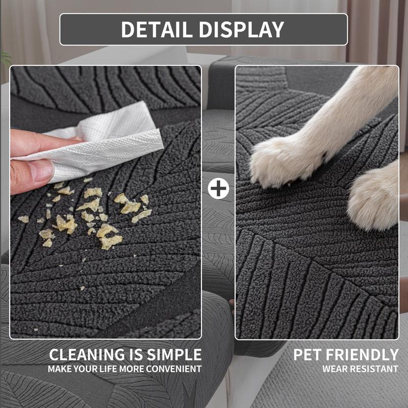 Leaf Pattern Sofa Cover, 1 Count Non-slip Sofa Seat Cover, Soft Comfortable Couch Protector for Home Living Room, Home Decor 2