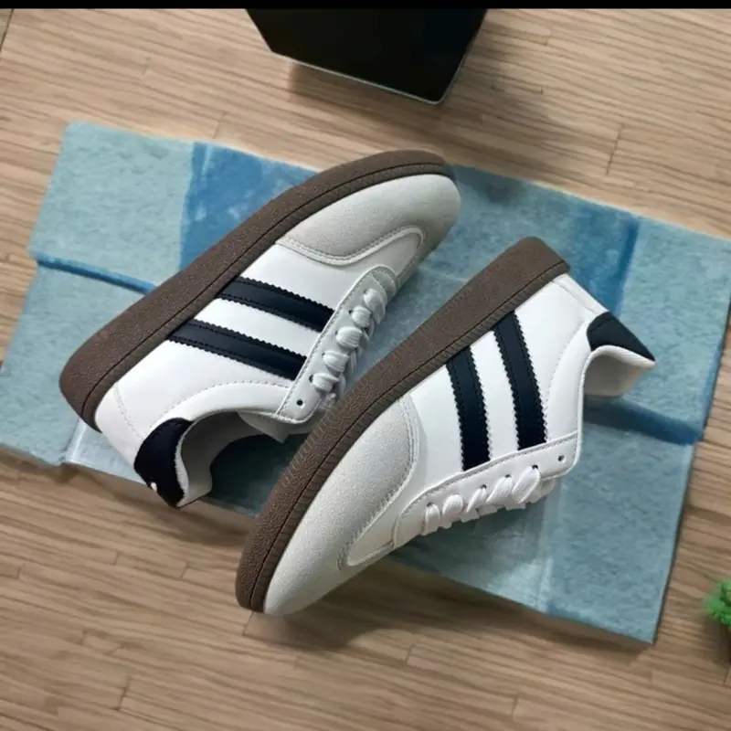 Giày Thể Thao Samba Phối Kẻ Sọc Đen Boy Cháy Phố, Full Size, Đế Đúc Mềm Mại - Sneaker Nam Nữ - Shoes Trắng Thanh Lịch 4