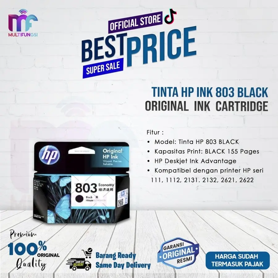 Tinta HP 803 Black Original Ink Cartridge Printer