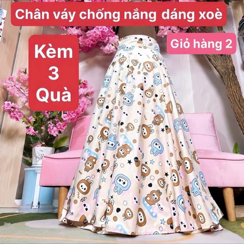 VÁY chống nắng dáng xòe thời trang cao cấp CÓ DÂY CỘT EO . Chất kaki lụa và umi . Freesize . chiều  dài 100cm . Bề ngang 2m3 ( tặng vớ lót lông . Bao tay len và quà ngẫu nhiên)