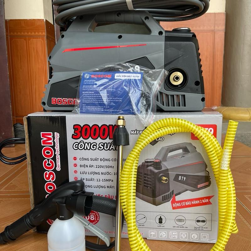  Máy rửa xe BOSCOM BT9 động cơ lõi đồng hệ thống không chổi than có cảm ứng từ bảo hành động cơ 2năm Lau Xe 