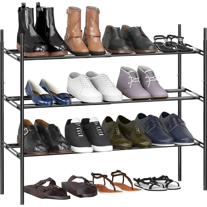 3-Tier Expandable and Stackable Shoe Racks with Shelves for 12 - TikTok ...