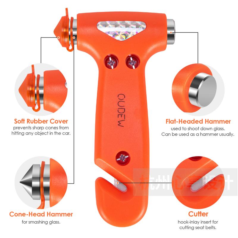 Product Introduction of Window Breaker Car Safety Hammer Two-in-One Multifunctional Car Life Hammer Escape Hammer 0